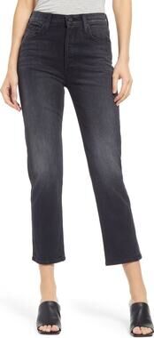 Mother The Tomcat Lies Lies Lies Black Wash High Rise Ankle Jeans Size 27
